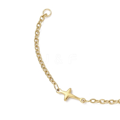 304 Stainless Steel Cross Link Bracelets Making AJEW-JB01382-02-1