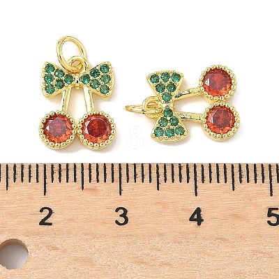 Brass Micro Pave Cubic Zirconia Pendants KK-I355-02G-02-1