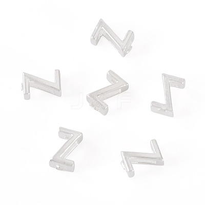 6Pcs 925 Sterling Silver Hollow Initial Beads STER-TA0001-53Z-1