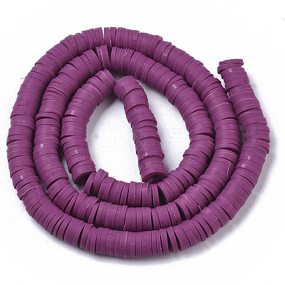 Handmade Polymer Clay Beads Strands CLAY-R089-6mm-037-1