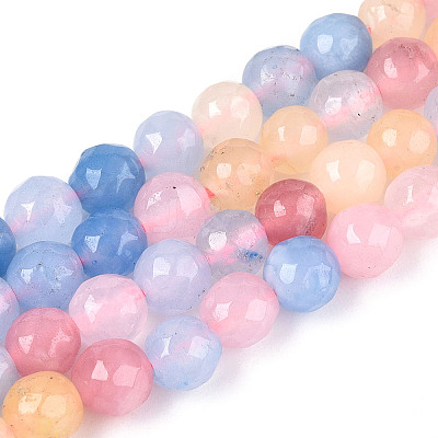 Dyed Natural White Jade Beads Strands G-T139-6mm-60-05-1