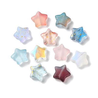 Transparent Smooth and Frosted Glass Beads GLAA-O023-19-1