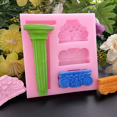 Rome Pillar Shape DIY Food Grade Silicone Molds X-AJEW-P046-04-1