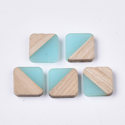 Resin & Walnut Wood Cabochons RESI-S358-A-90-1