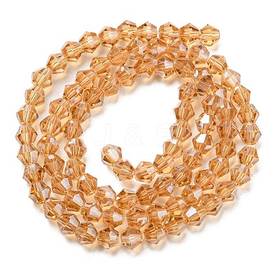 Transparent Electroplate Glass Beads Strands GLAA-F029-4mm-C18-1