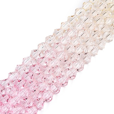 Gradient Color Baking Paint Glass Bead Strands LS-DGLA-A039-T6mm-A01-1