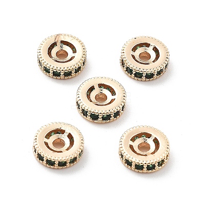 Brass Micro Pave Cubic Zirconia Beads KK-R216-10B-KCG03-1