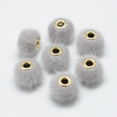 Handmade Faux Mink Fur European Beads OPDL-S089-02D-1