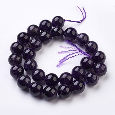 Natural Amethyst Bead Strands G-J376-20-14mm-1