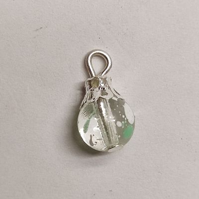 Baking Paint Transparent Glass Pendants X1-PALLOY-TAC0062-01-1