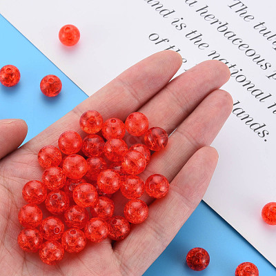 Transparent Crackle Acrylic Beads MACR-S373-66C-N08-1
