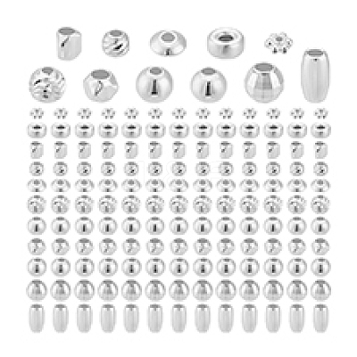 63Pcs 11 Styles 925 Sterling Silver Beads STER-PH0003-28-1