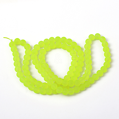 Baking Paint Transparent Glass Bead Strands GLAA-S031-8mm-30-1