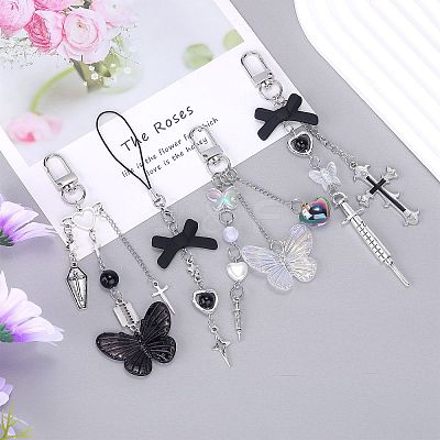 4Pcs Alloy Mobile Strap Sets DIY-SZ0009-99-1