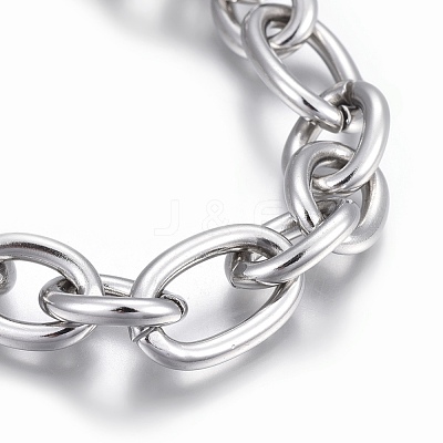 Tarnish Resistant 304 Stainless Steel Cross Chain Bracelets BJEW-L634-11P-1