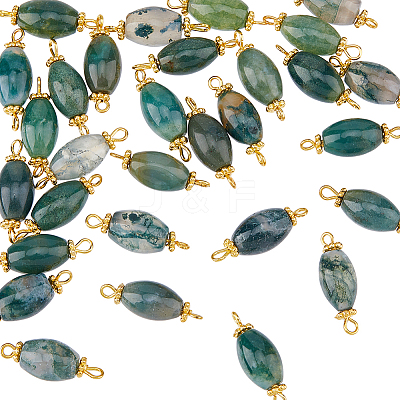 30Pcs Natural Moss Agate Connector Charms FIND-DC0003-54-1