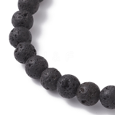 Natural & Synthetic Gemstone Round Beaded Stretch Bracelets for Men Women BJEW-JB12263-01-1