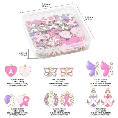 48Pcs 12 Styles Alloy Enamel Pendants FIND-FS0004-81-1