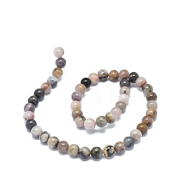 Natural Rhodonite Beads Strands X-G-G828-02-8mm-1
