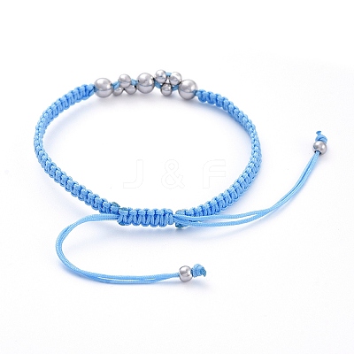 Adjustable Nylon Thread Braided Bead Bracelets BJEW-JB05289-02-1