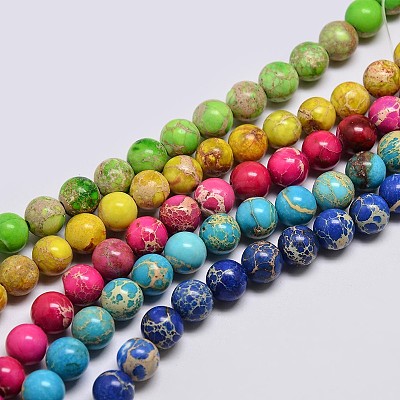 Natural Imperial Jasper Beads Strands G-I122-4mm-M-1