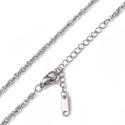 Non-Tarnish 304 Stainless Steel Rope Chain Necklace for Men Women NJEW-K245-010C-1