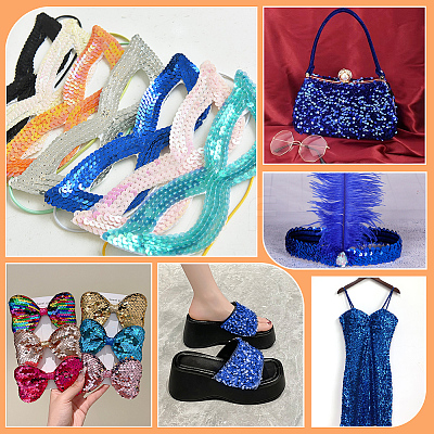 PET Reversible Sequin Fabric DIY-WH0320-66A-1