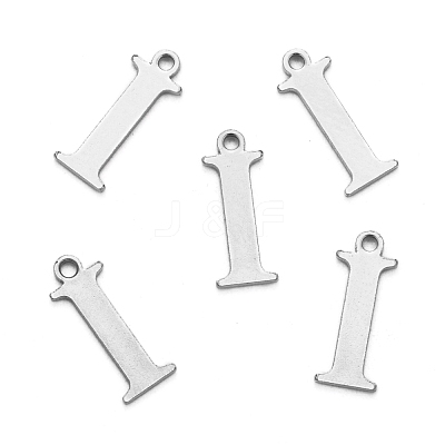 Tarnish Resistant 304 Stainless Steel Alphabet Charms STAS-H122-I-P-1