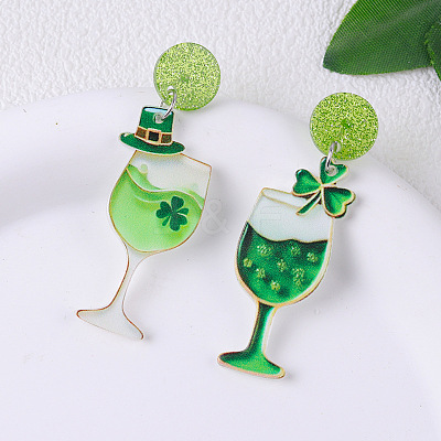 Creative Saint Patrick Style Acrylic Stud Earrings FS-WGAE93E-03-1