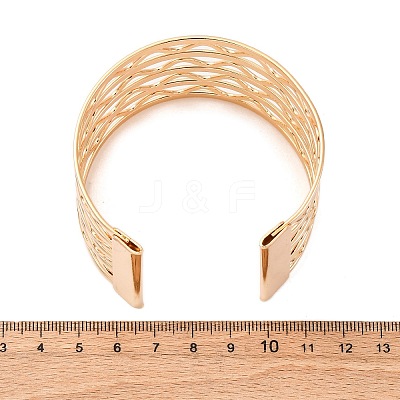Wave Iron Cuff Bangles for Women BJEW-G741-03KCG-1
