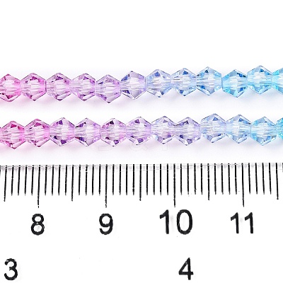 Gradient Color Baking Paint Glass Bead Strands DGLA-A039-T6mm-A06-1