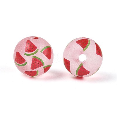 Transparent Frosted Acrylic Beads FACR-T008-03E-1
