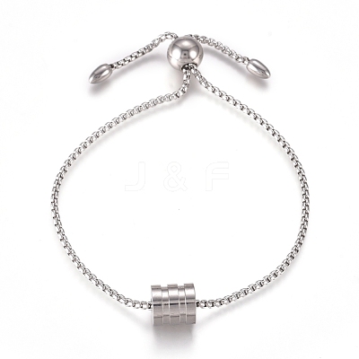 Tarnish Resistant Adjustable 304 Stainless Steel Bolo Bracelets STAS-D233-03P-1