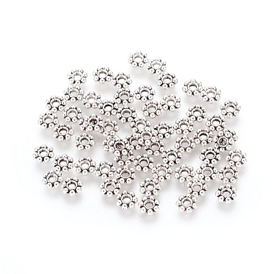 Tibetan Style Alloy Daisy Spacer Beads X-TIBEB-A101757-AS-FF-1