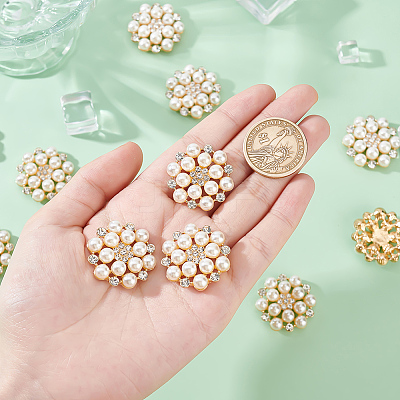 25Pcs Alloy Rhinestone Cabochons ALRI-GA0001-08A-1