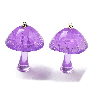 Luminous Epoxy Resin Mushroom Pendants X-RESI-C054-01C-1