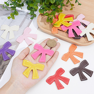 16Pcs 8 Colors PU Leather Pendants DIY-CL0001-29-1