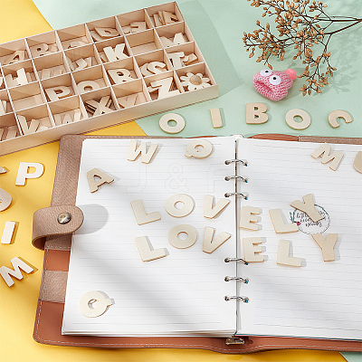 Unfinished Wood Alphabet & Flower Puzzles DIY-WH0366-07-1