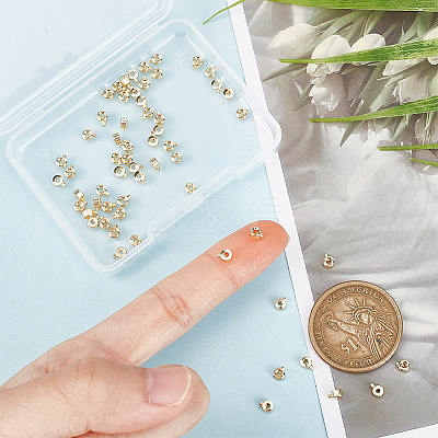 60Pcs Brass Crimp Beads KK-AR0003-26-1