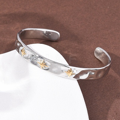 304 Stainless Steel Cuff Bangles for Women BJEW-P377-02A-1