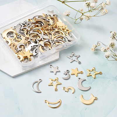 304 Stainless Steel Pendants STAS-PJ0001-07-1