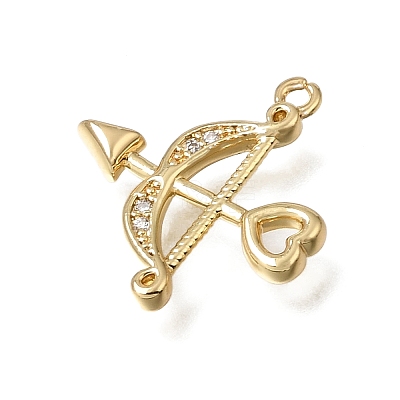 Brass Micro Pave Clear Cubic Zirconia Pendants KK-A302-06G-1