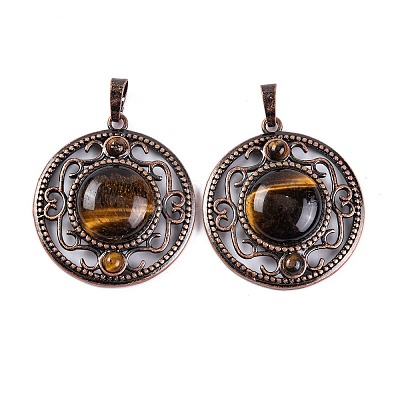 Natural Tiger Eye Pendants G-Q158-03-09-1