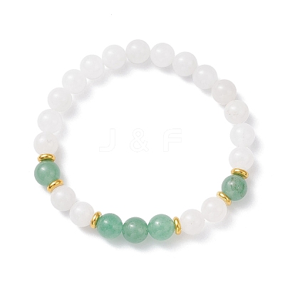 Round Natural Mixed Gemstone Beads Stretch Bracelets for Women BJEW-JB12760-1
