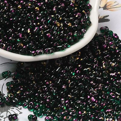 Spray Painted Glass Seed Beads SEED-F005-10A-05-1