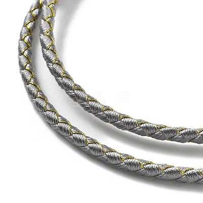 Polyester Cord Braided Necklace Makings MAK-L043-03G-25-1