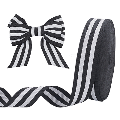 Polyester Stripe Ribbons SRIB-WH0011-326F-1