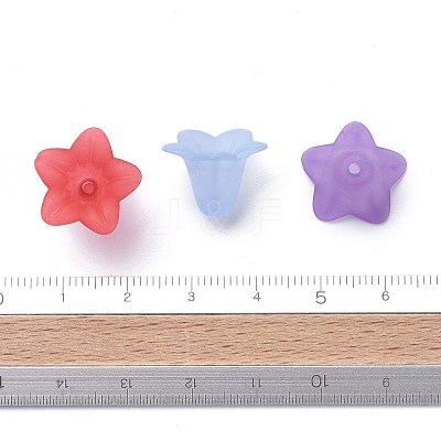 Mixed Color Transparent Acrylic Frosted Flower Beads X-PLF018-1