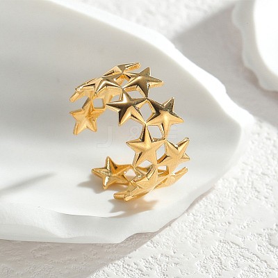 Star 304 Stainless Steel Adjustable Cuff Rings for Women FS-WG544B5-01-1
