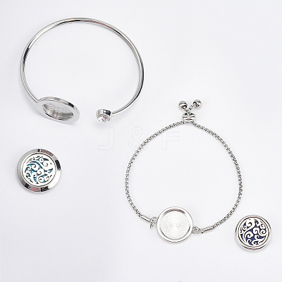 1Pc Stainless Steel Open Cuff Bangles BJEW-SC0001-55A-1